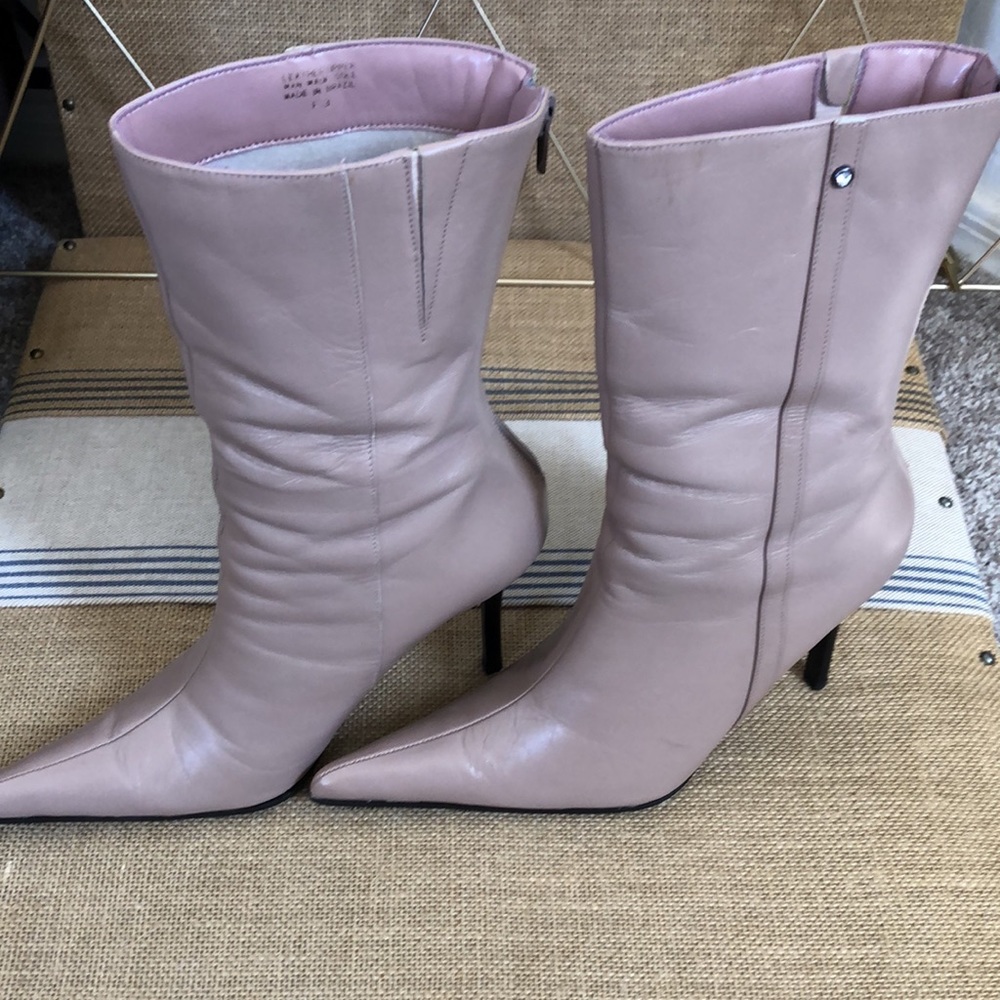 Women’s 3 inch Blush colored Leather Boots by Aldo - Picture 2 of 5